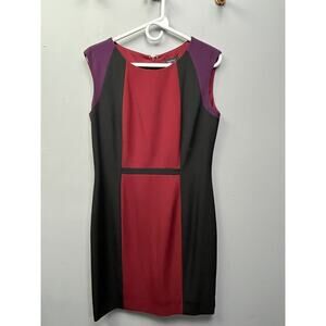 Tahari Arthur Levine Dress Womens‎ Size 6 Colorblock Sleeveless Sheath Pencil